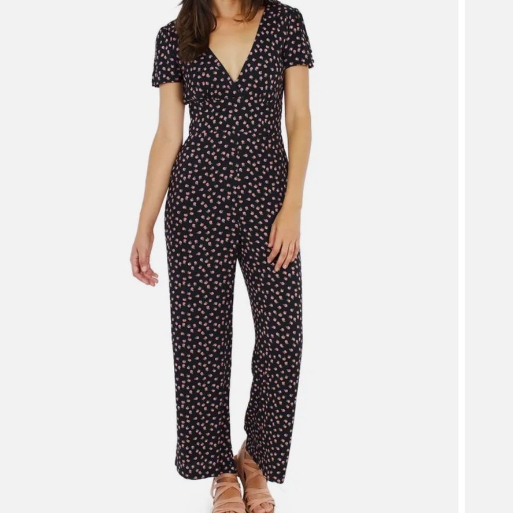Black floral Free People Jumpsuit